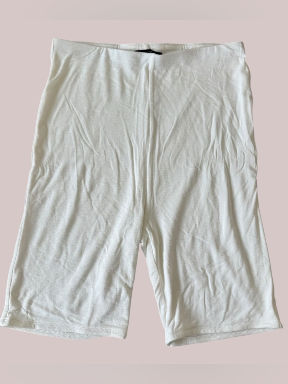 NWT naked wardrobe baby mama white high waisted biker shorts XL